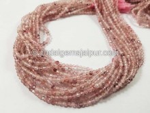 Pink Strawberry Quartz Micro Cut Round Beads